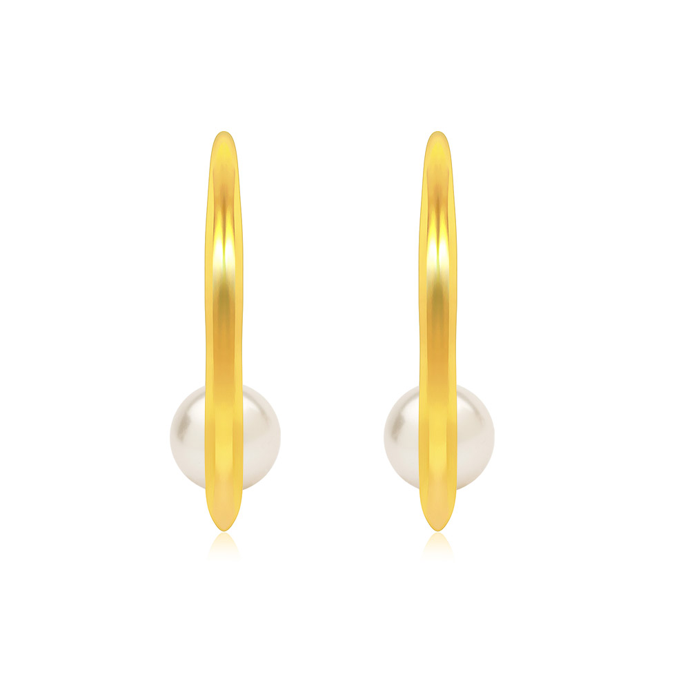 Contemporary Pearls Hoop Earrings